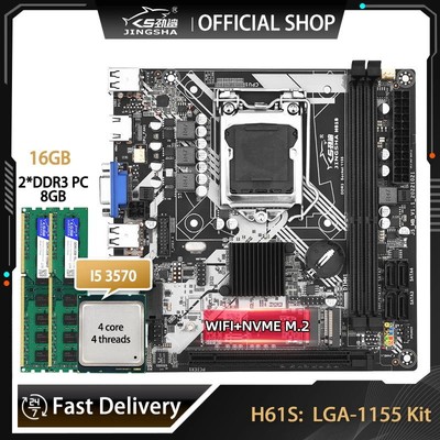 H61 LGA1155 Motherboard Set W/ I5-3570 CPU 16GB DDR3 H61 Intel Chipset Mainboard
