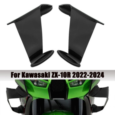 For Kawasaki Ninja ZX-10R 2021-2024 Side Winglets Wing Fairing Black ABS Glossy