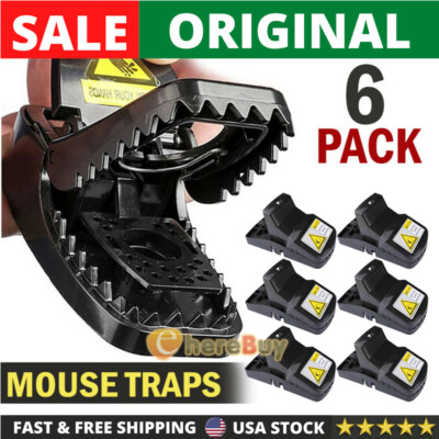 6 Pack Mouse Traps Rat Mice Killer Snap Trap Power Rodent Heavy Duty Pest Trap