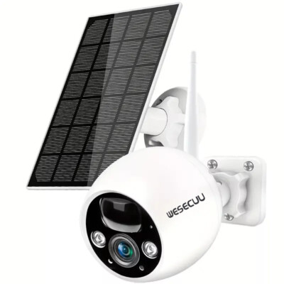 Solar Battery Powered Wireless Security Camera System Outdoor Home Wifi IP Audio