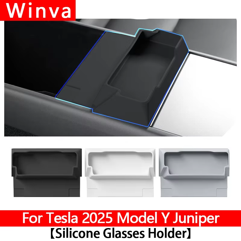 For Tesla Model Y Juniper 2025 Car Storage Box Case Glasses Holder Central Contr