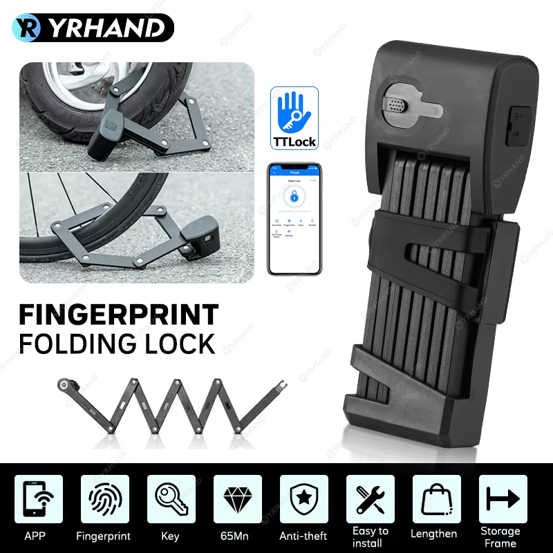 Ttlock unlock Bicycle Foldable Bike Lock Road Fold Lock High Security IP67 Anti-