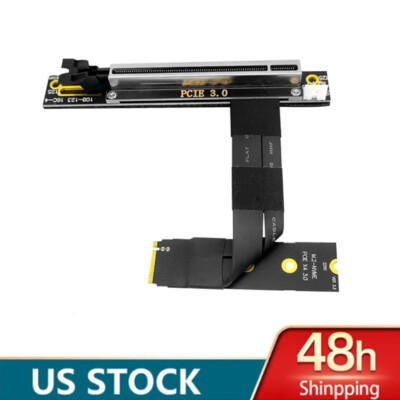 US M.2 to PCI Express 3.0 x16 Extension Cable PCIe x16 To M.2 M Key Riser Card