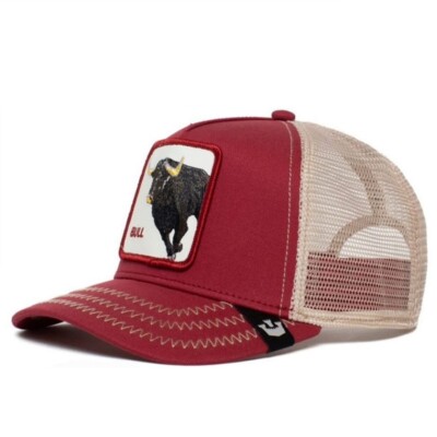 Hat Bull GOORIN BROS Animal Farm Trucker Hats Animals Bull Red