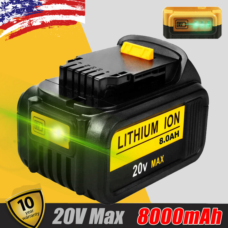 Pack For DeWalt DCB200-2 20V Max XR 8.0AH Lithium Ion Battery DCB206-2 DCB205-2
