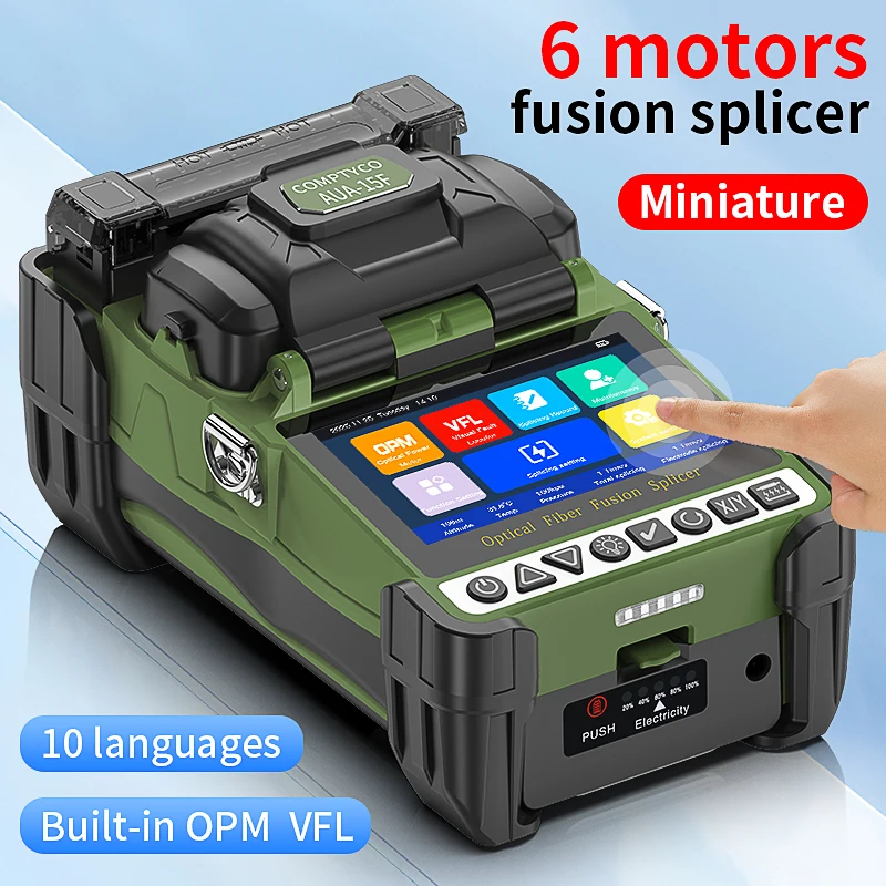 AUA-15F/L-70C Mini Fiber Optic Fusion Splicer Touch Screen 6 Motors FTTH Optical