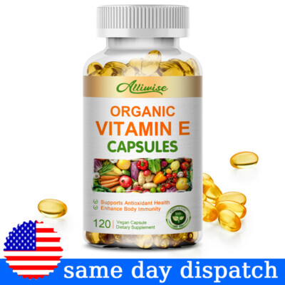 120 Softgels | Vit E Capsules Vegan For Hair Skin Nail Face Health