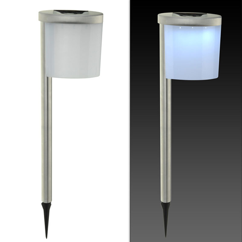 2er Set Solarleuchte Solarlampe LED Gartenbeleuchtung Edelstahl Garten Solar