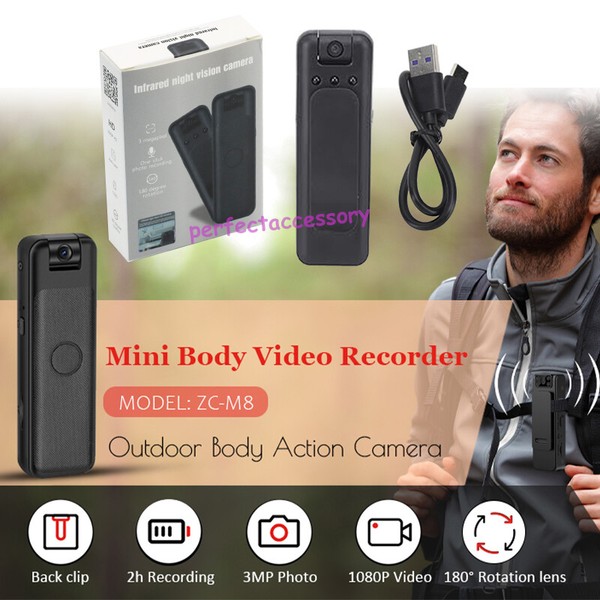 Mini Body Camera 1080P HD Night Vision Hidden Spy Camera Video Audio Recorder - Image 11