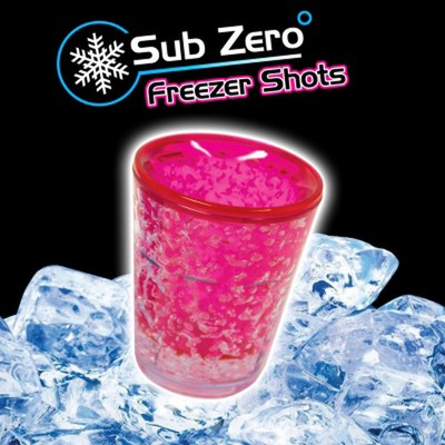 4 x Sub Zero Pink/Blue Freezer Ice Shot Glass Barware Party Stocking Filler Gift
