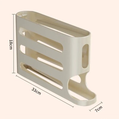4 Layers Automatic Rolling Egg Holder Rack Fridge Egg Storage Box Container