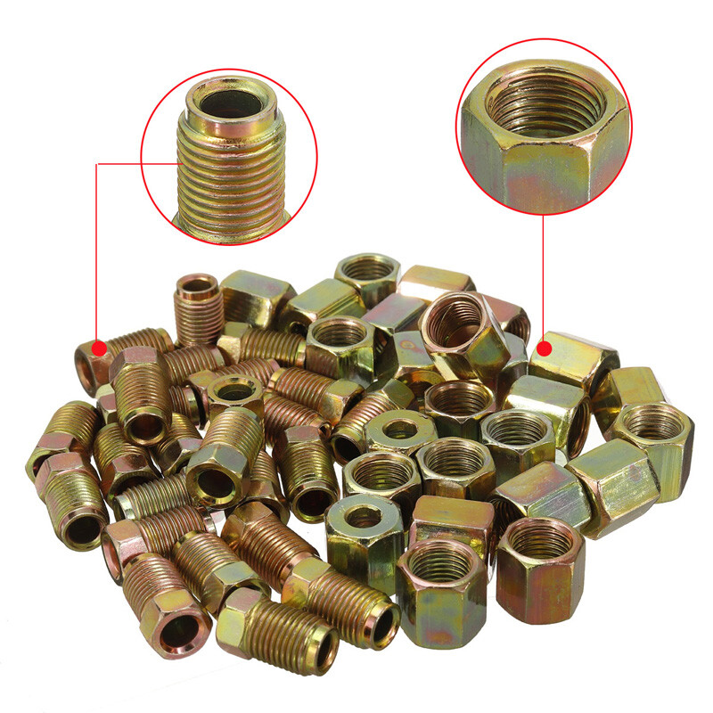 3/16" Brake Pipe Brake Oil Pipe Fittings Connector kit 50xFemale Male Metric Nut