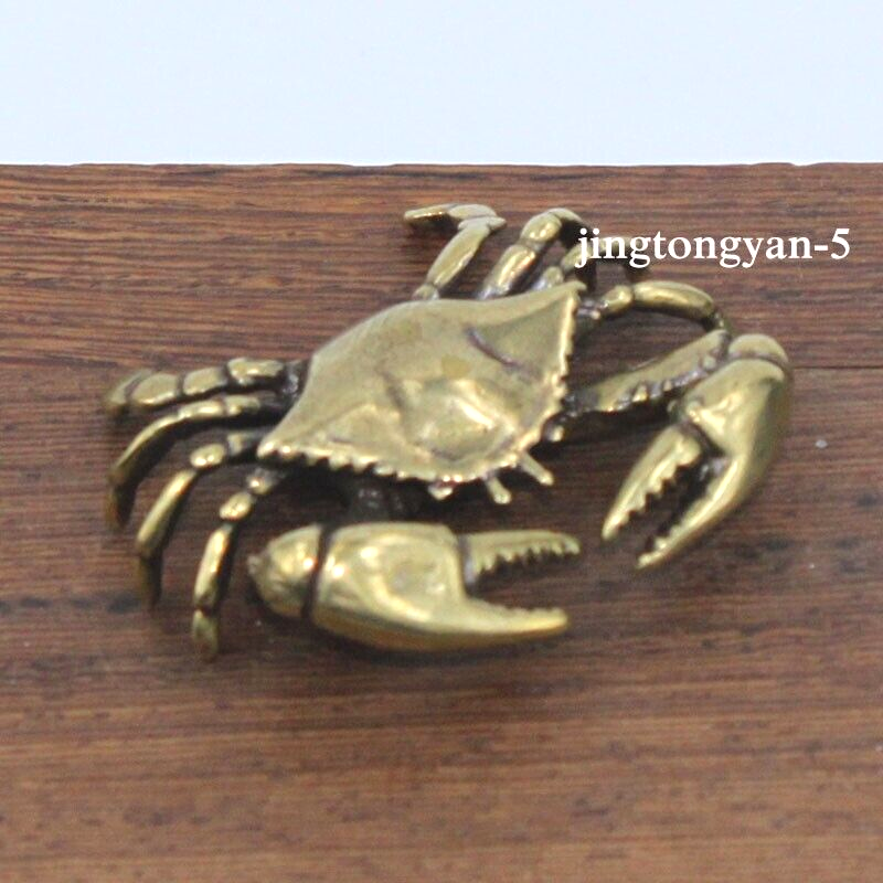 Brass Crab Figurine Statue Home Office Table Decoration Animal Figurines Toys