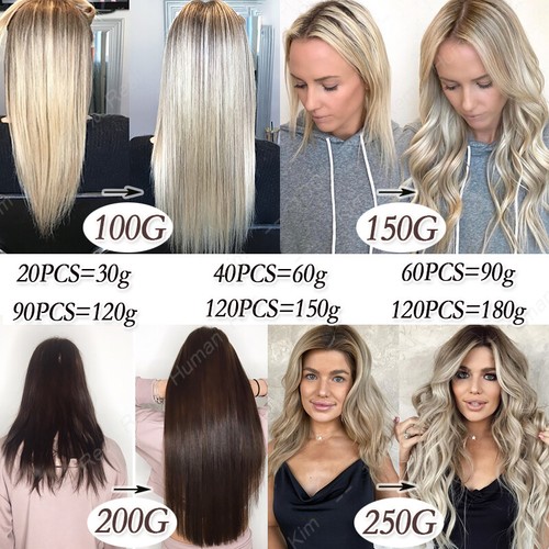 CLEARANCE Tape In Remy Human Hair Extensions Skin Weft Full Head US Stock 80PCS