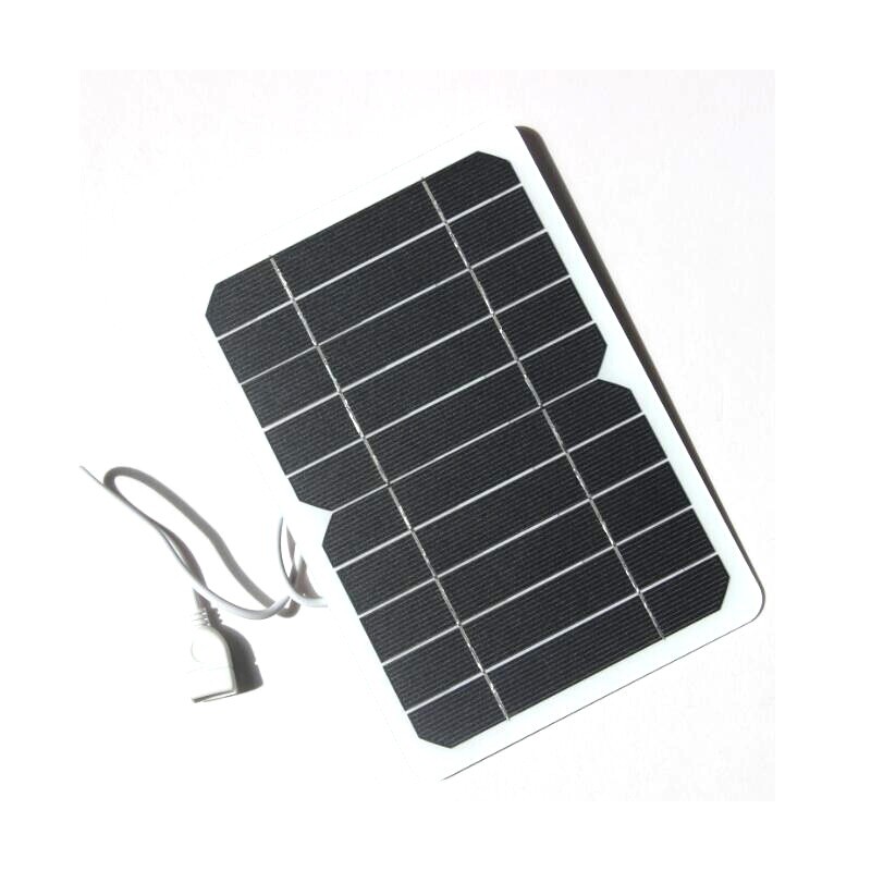 5W 5V Solar Panel USB Power Bank Outdoor Camping Hiking Mobile Phone Charger