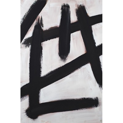 Giant Art 72x48 Ink Strokes Fine Art Giant Canvas Print in Multi-Color