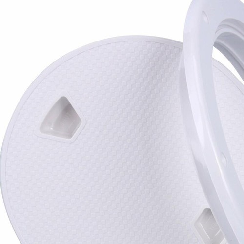 Amarine Made 2 Pack Boat Round Non Slip Inspection Hatch,Deck Plate 7 Inch,White