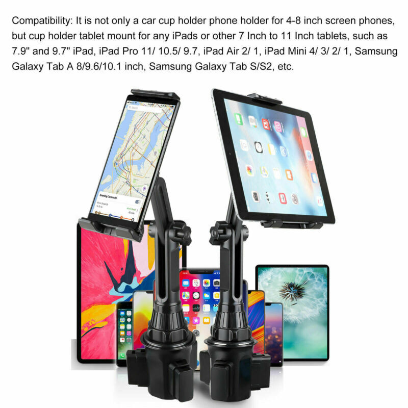 Universal Car Cup Holder Cellphone Mount Stand for iPhone iPad Tablet 4.7"-12.9"