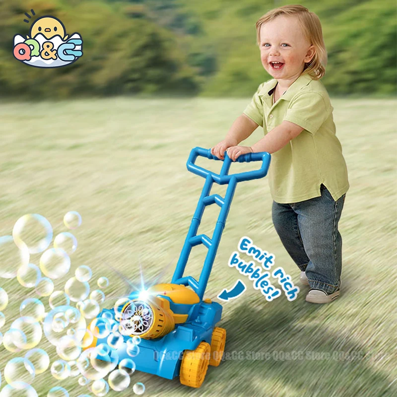 Kids Bubble Lawn Mower Toy Automatic Blower Outdoor Walker Gift Boys Girl Summer