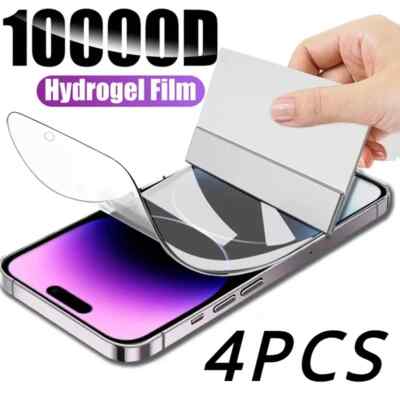 4PCS Hydrogel Screen Protector For Apple iPhone 15 14 13 12 11 Pro Max XS Max XR