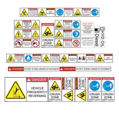 TELEHANDLER SAFETY DECALS STICKERS TELESCOPIC FORKLIFT LOADALL CAT JCB MANITOU 