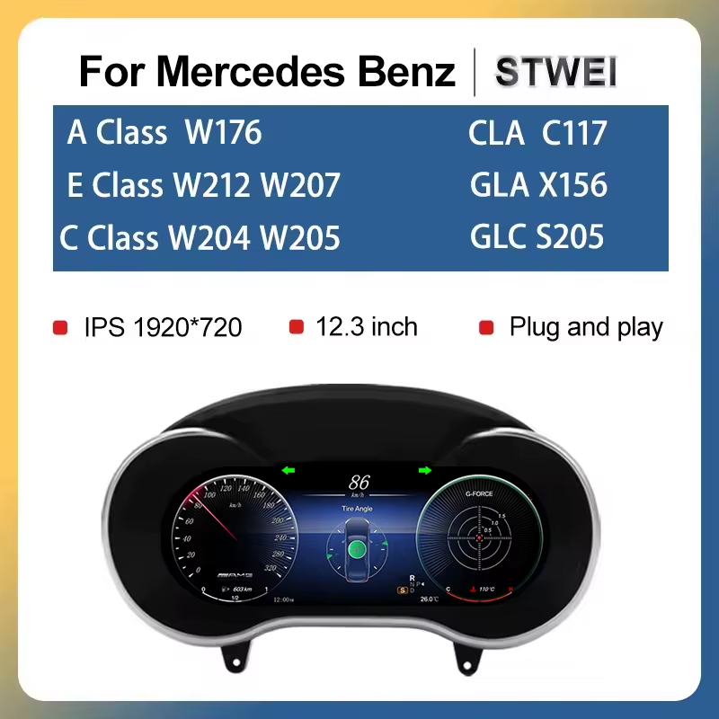 2024 New Lcd Digital Dashboard Cluster Digital Speedometer For Mercedes Benz A C