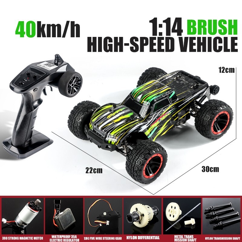 Brushed Remote Control Car 4WD RC Cars 35km/h High Speed 1:14 Scale Racing Car