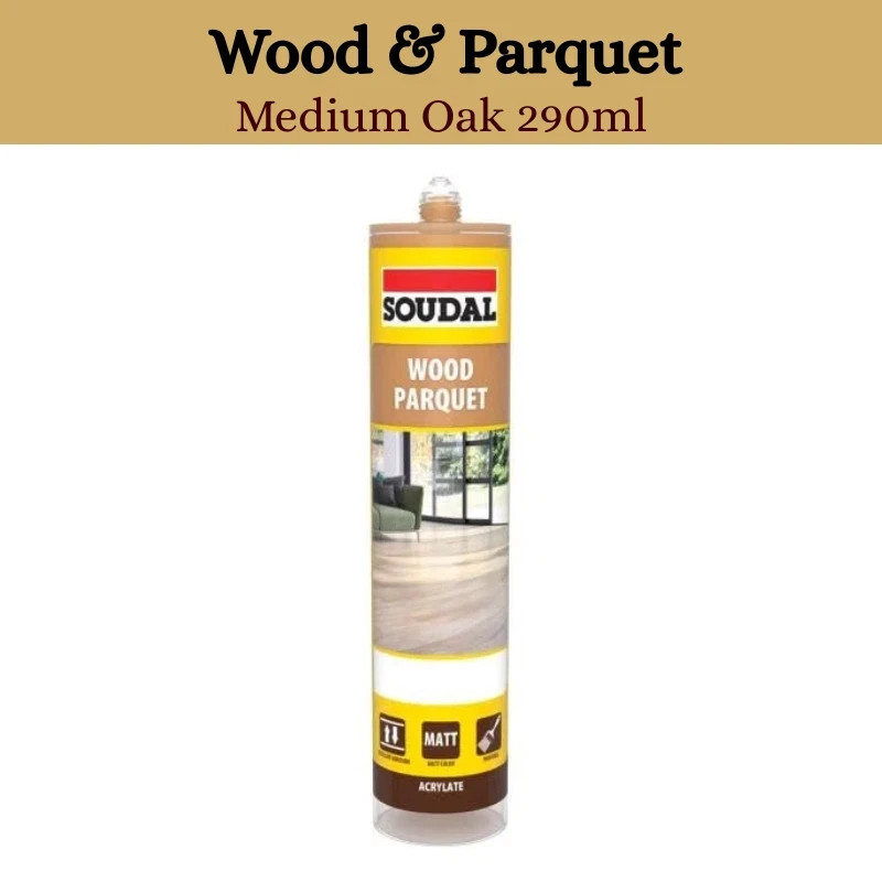 Soudal Wood & Parquet Sealant Pearl Medium Oak 290ml Eco-Friendly Acrylic Polyme