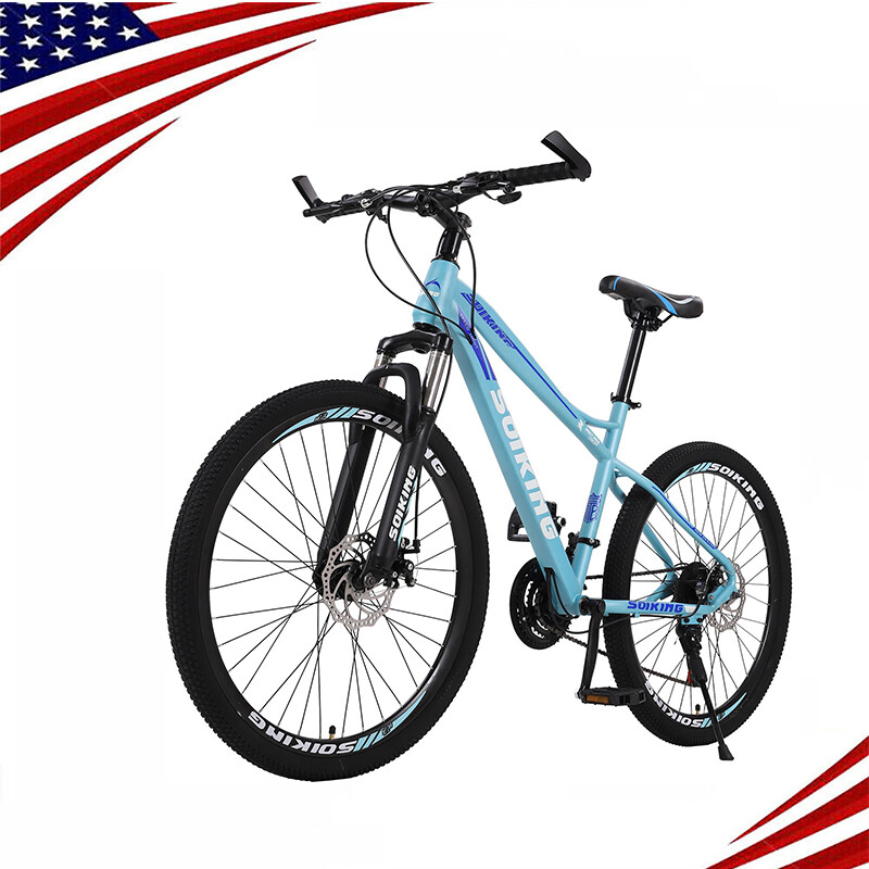 Suspension Non-slip Road Bike 26 In Mountain Bike With 21 Speed Dual Disc Brakes