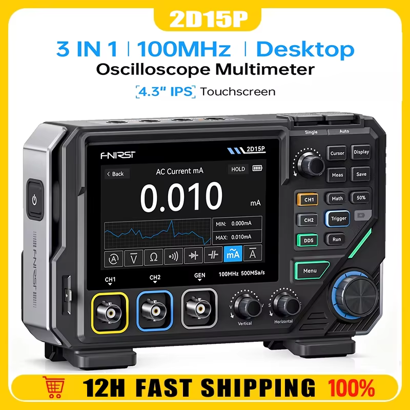2D15P Digital Oscilloscope Multimeter Signal Generator 3-in-1 Dual Channel Touch