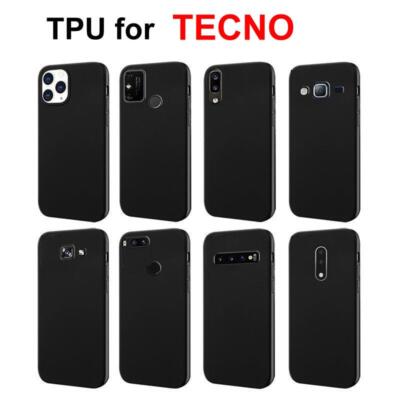 Black TPU shell cover for TECNO - silicone case for all models