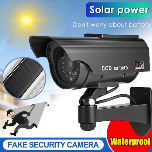 Solar Dummy Security Camera  Fake LED Light Waterproof Surveillance CCTV Outdoor