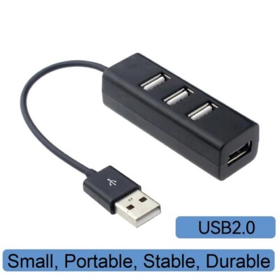 Mini 4 Port USB 2.0 HUB Multi Splitter Expansion For Desktop PC Laptop Adapter