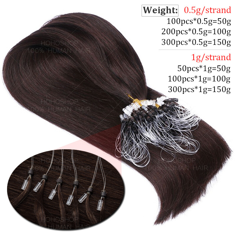 150g Thick Micro Loop Ring Human Hair Extensions Micro Link Nano Bead Tip 0.5/1g