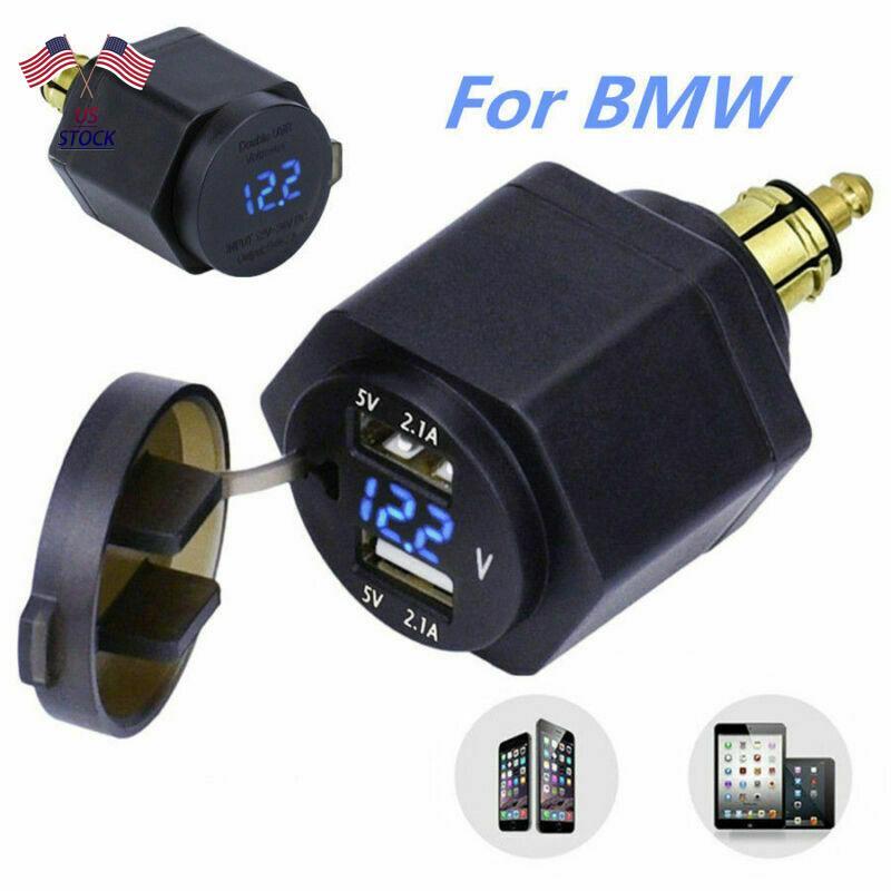 Blue Led Voltmeter Dual Usb Charger For Bmw Motorcycle Hella Plug