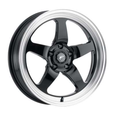 Forgestar F091 17X5.0 D5 Drag 5X114.3 ET-21 BS2.125 Gloss Black w/ Machine Lip
