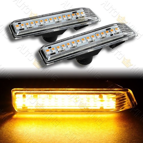 FIT BMW E36 E53 X5 CLEAR LENS AMBER LED TURN SIGNAL SIDE MARKER LIGHT
