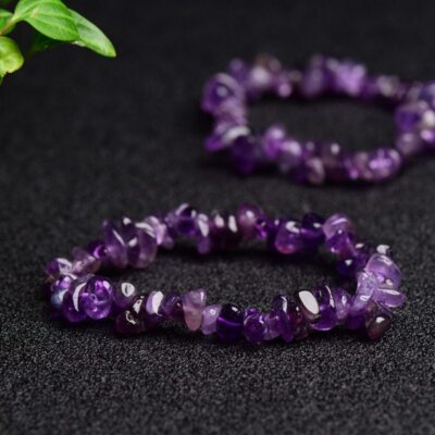 Natural Dream Amethyst Quartz Crystal Bead Stretch Bracelet Bangle Healing Gift
