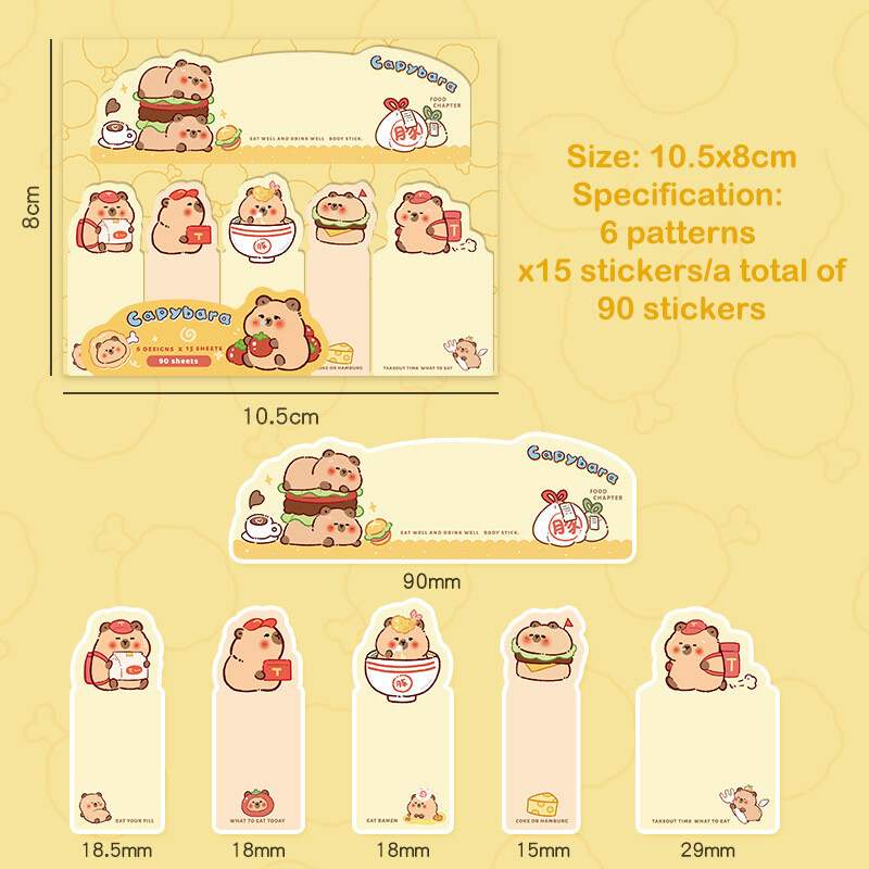 Capybara Sticky Index Tab Kapibala Note Memoranda Page Marker Classify Sticker