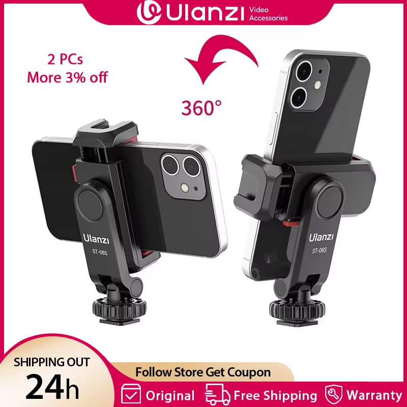ST-06S Vertical Shooting Phone Mount Holder for DSLR Camera Monitor Mount Tripod