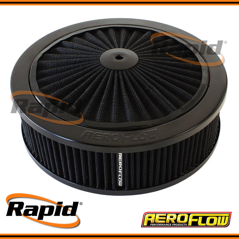 Black Full Flow Air Filter Assembly Aeroflow AF22513150 9337206084475