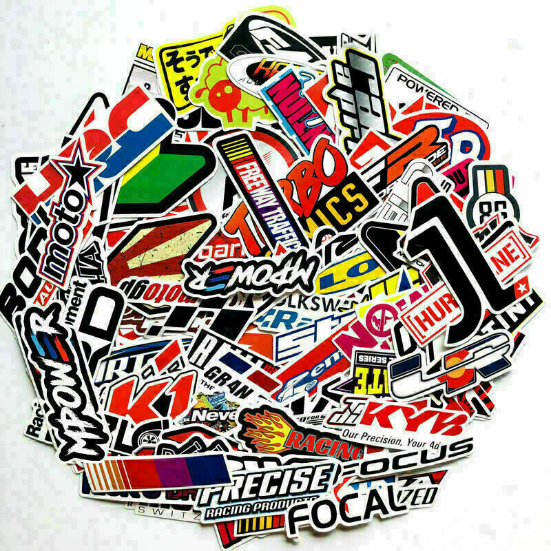 Lot Set of 100 Motorcycle Motocross Decals Stickers Pack Racing ATV UTV ...