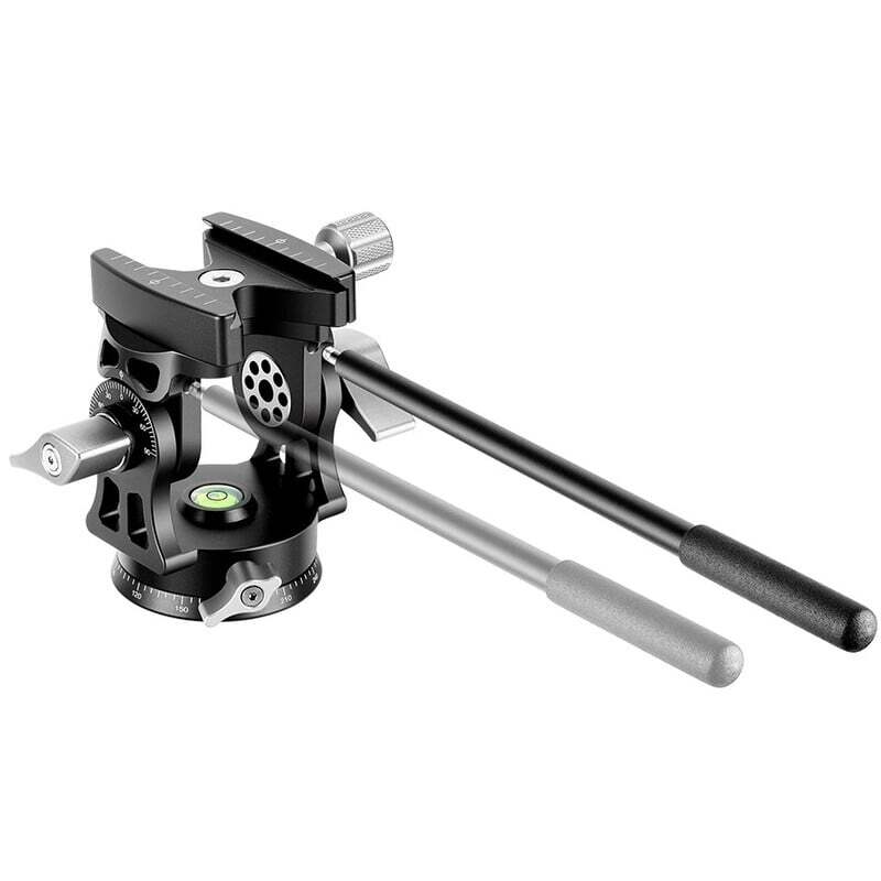 LEOFOTO VH-30 Fluid-Video Kopf (15 kg Belastung) mit Handführung und QR-Platte