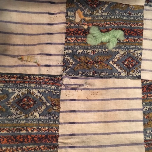 Vintage Patchwork Table Topper Or Wall hanging Small 18.5x22.5