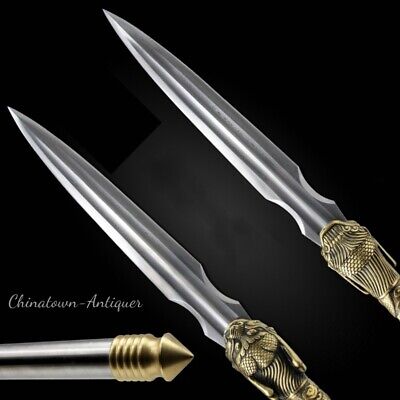 Dragon-howling Spear Pike Lance Pattern Steel Spearhead Sharp Battle Sword #1828