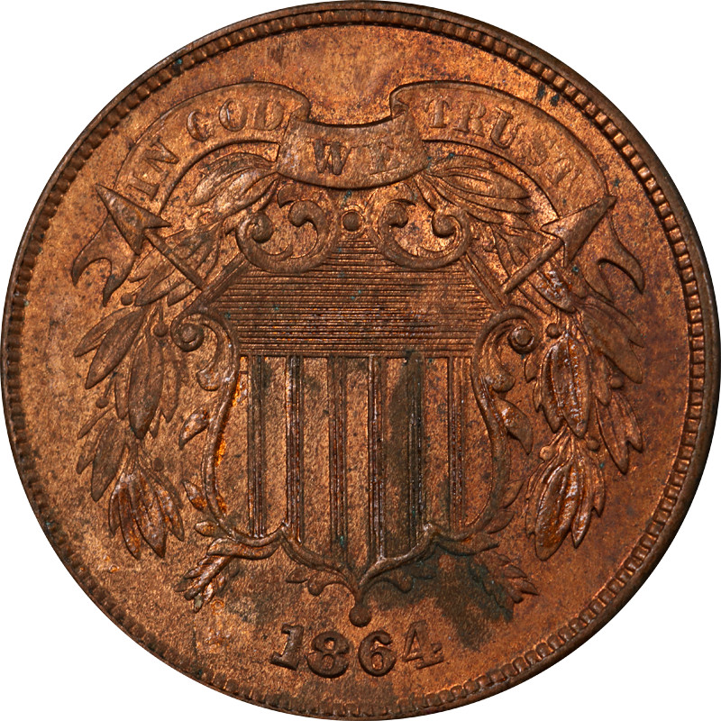 1864 Two (2) Cent Piece Great Deals From The Executive