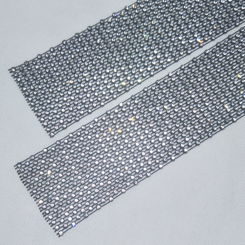 Donna Lucido Strass Auto Cintura 5cm Largo Vestito da Danza Cintura Catena