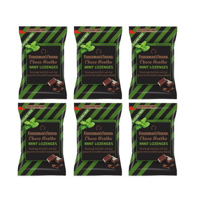 6 packs 25g. Fisherman s Friend Choco Mentho Mint Lozenges Candy Sugar Free