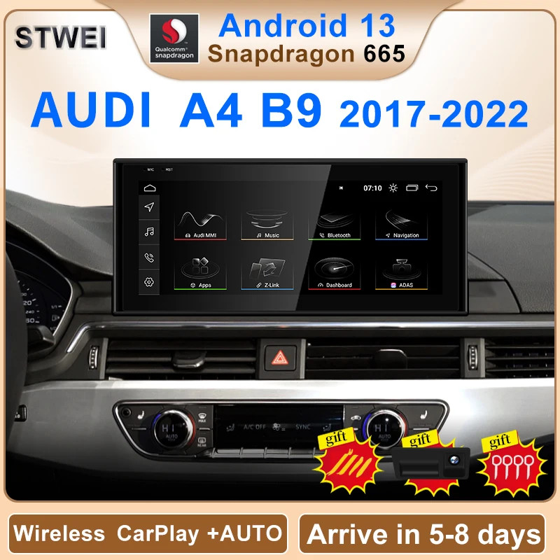 Qualcomm 8G 128G Android13 10.25inch Carplay AUTO For AUDI 2018-2022 A4 A5 S5 B9