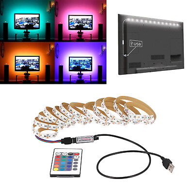 5V 1M to 5M USB LED Strip RGB Light TV Back Lighting Kit + IR Remote Controller
